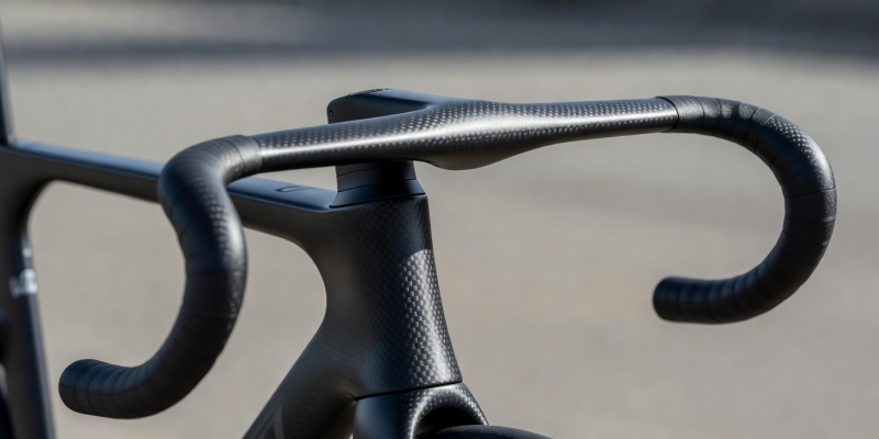 High-end road cycling carbon cockpit and integrated aerodynamic stem